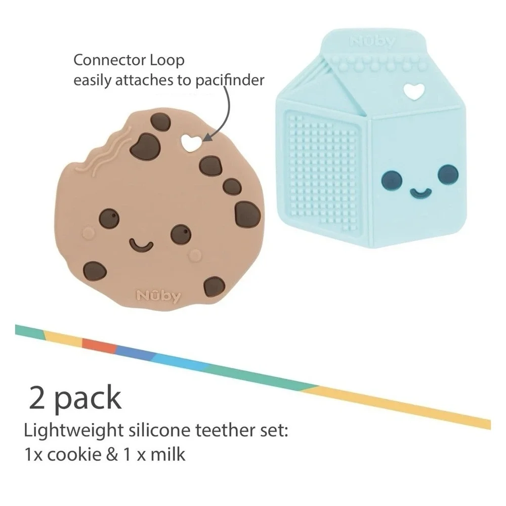 Nuby All Silicone Chocolate Chip Cookie & Milk Carton 2PK